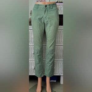 Bonobos Slim Tailored 100% Cotton Chinos Straight Leg Mid Rise Green Size 28x30